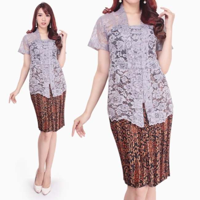 Kebaya Tutu Brokat Lengan Pendek